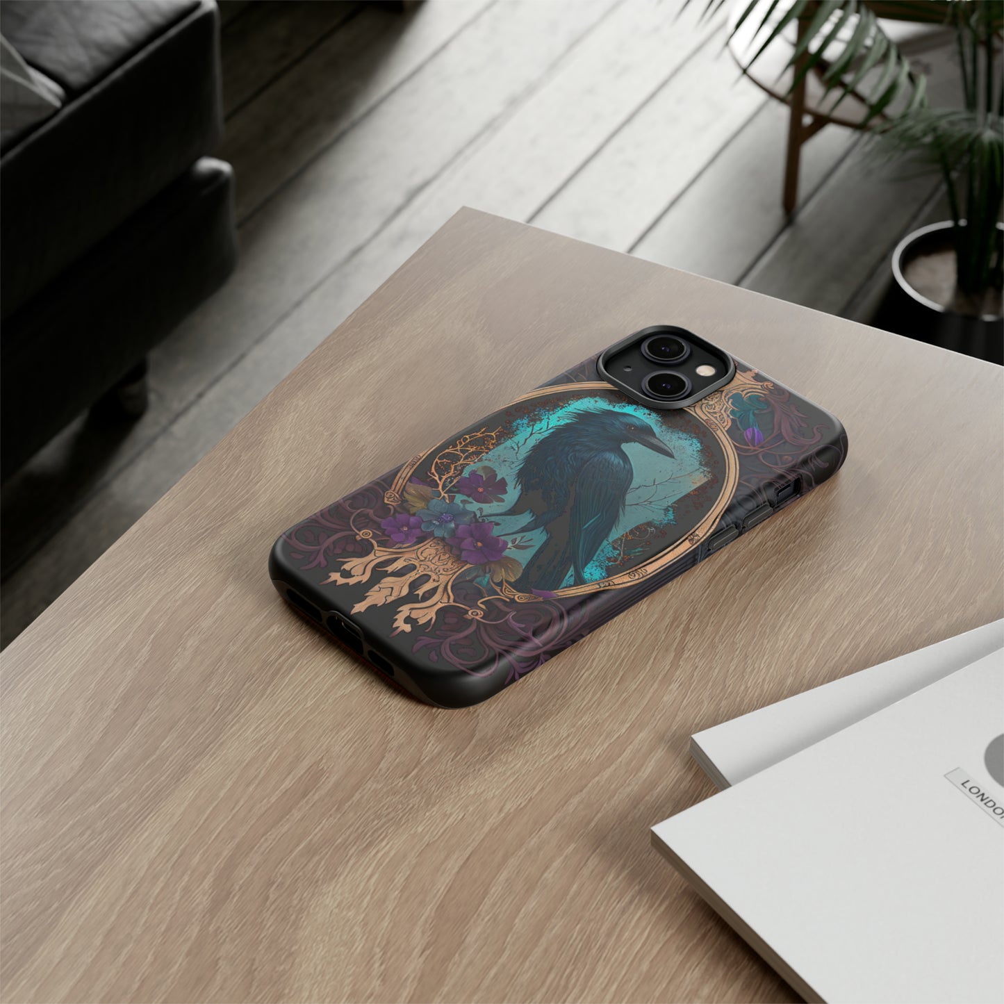 Blue Goth Raven iPhone Samsung and Google Pixel Phone cases!