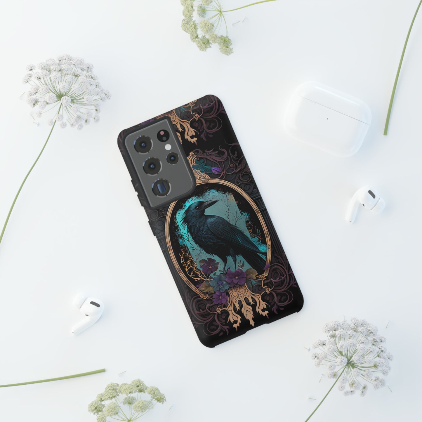 Blue Goth Raven iPhone Samsung and Google Pixel Phone cases!