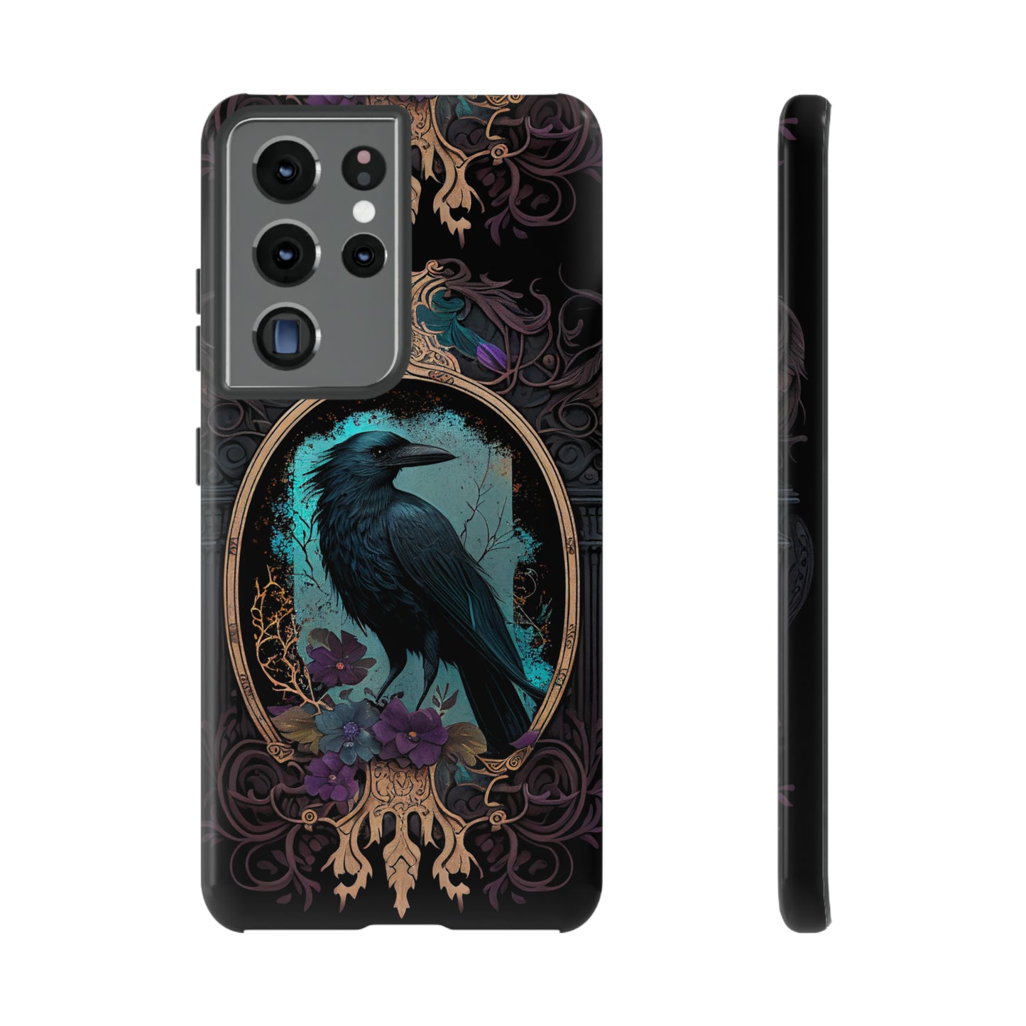 Blue Goth Raven iPhone Samsung and Google Pixel Phone cases!