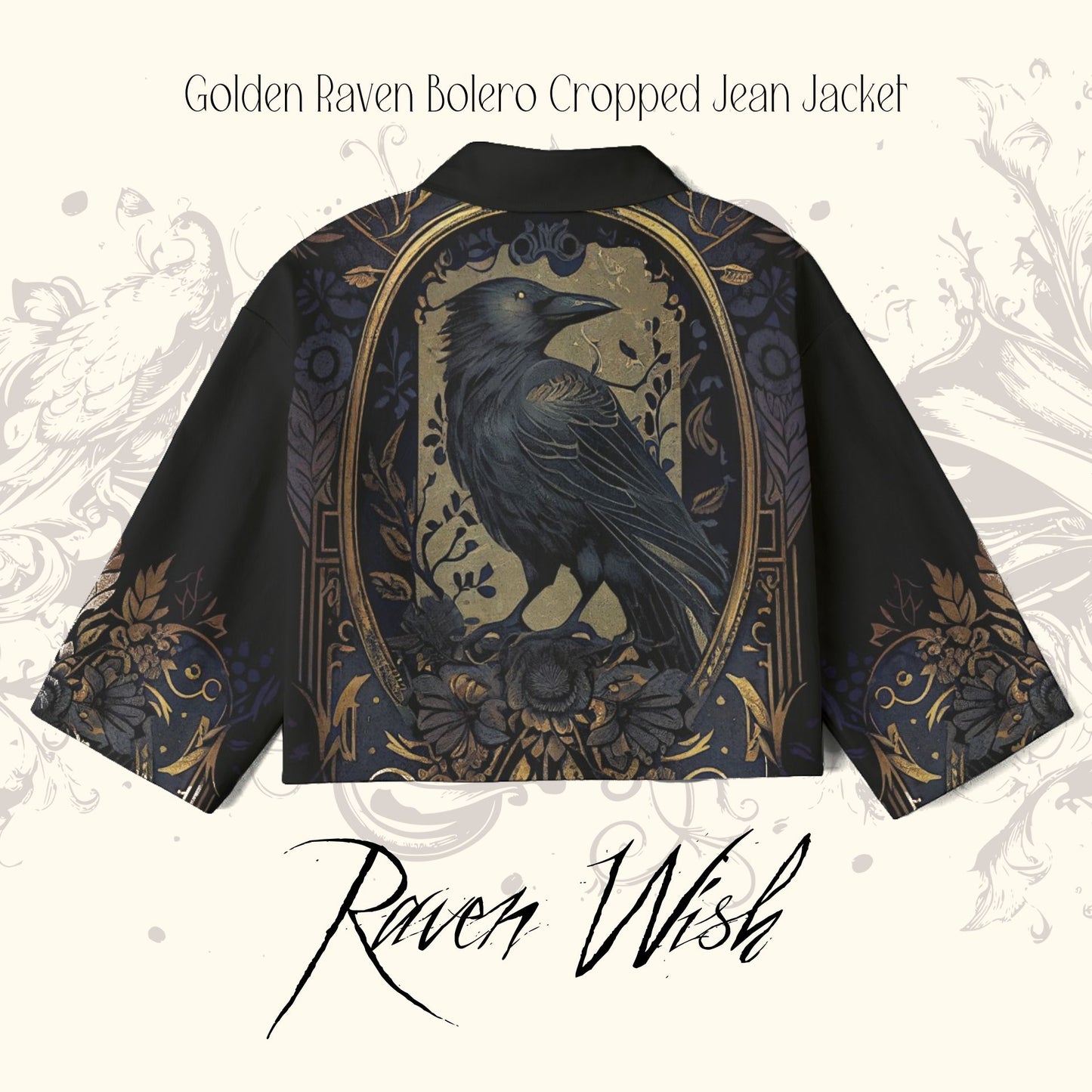 Golden Raven Gaurdian Bolero Goth Cropped Top Jacket