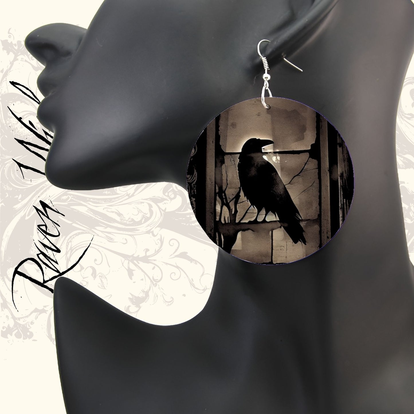 The Raven Waits Noir Style Earrings