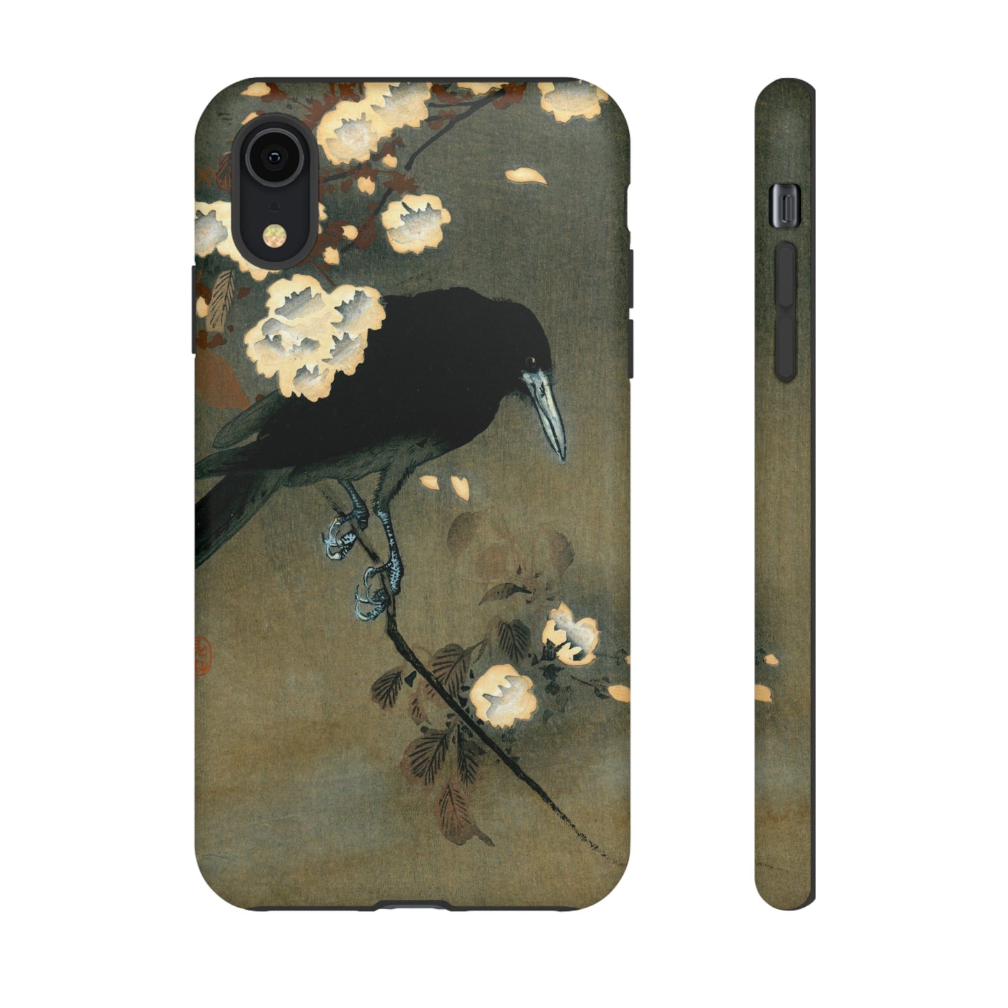 Crow and Cherry Blossoms Cell Case | Vintage Ukiyoe Raven Print by Ohara Koson