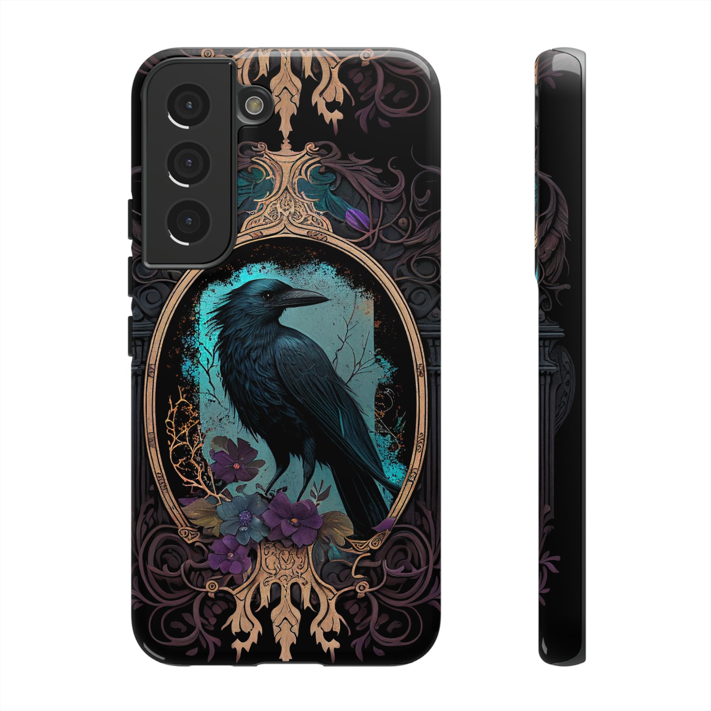 Blue Goth Raven iPhone Samsung and Google Pixel Phone cases!