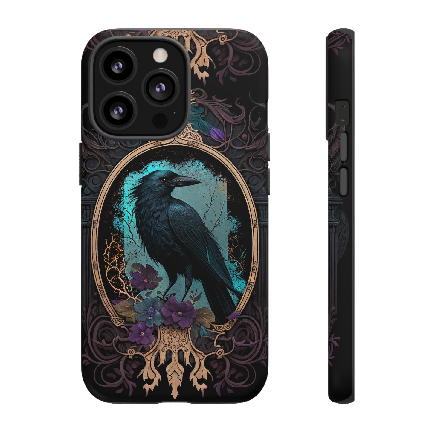 Blue Goth Raven iPhone Samsung and Google Pixel Phone cases!