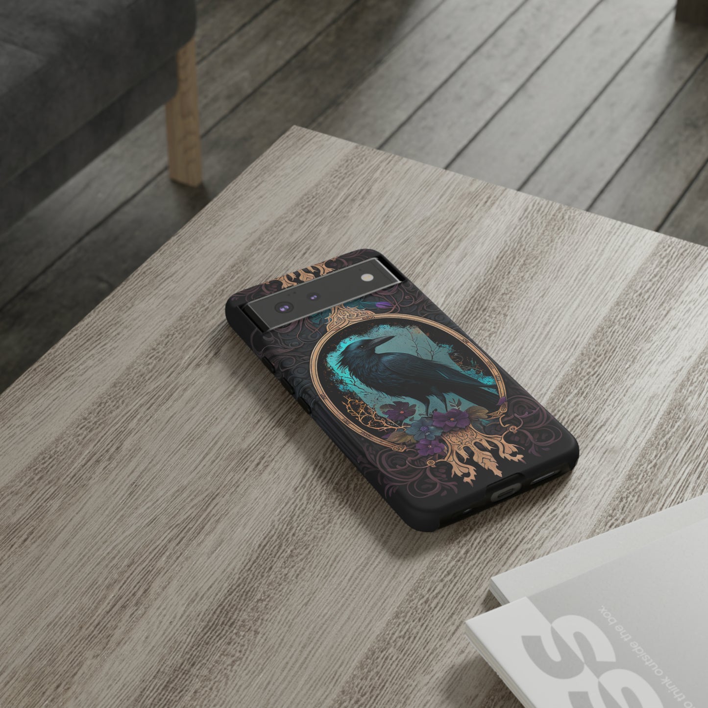 Blue Goth Raven iPhone Samsung and Google Pixel Phone cases!