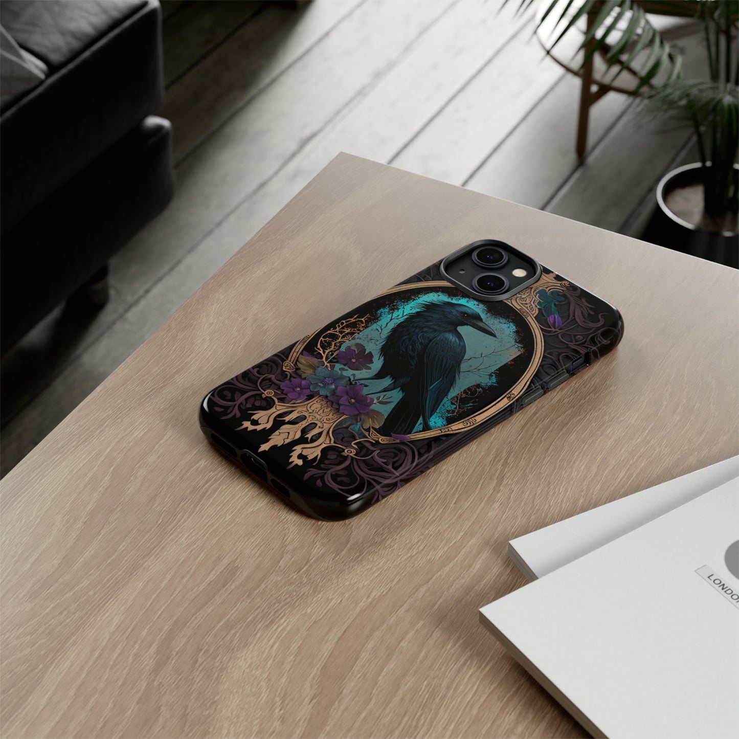 Blue Goth Raven iPhone Samsung and Google Pixel Phone cases!