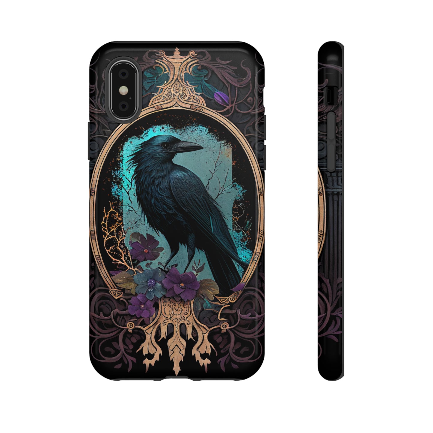 Blue Goth Raven iPhone Samsung and Google Pixel Phone cases!