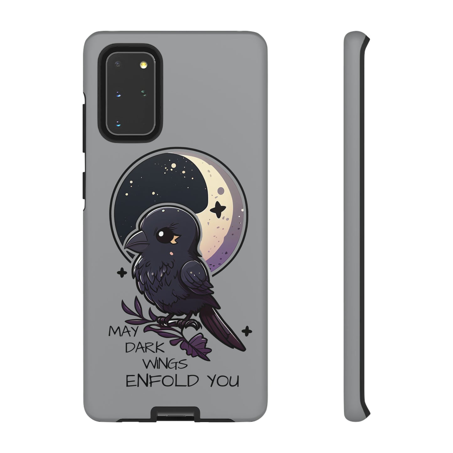 Raven Blessing Tough Phone Case Empath Protection Crowcore Witchcore Odin Edgar Allan Poe Cute Chibi Kawaii Goth Witchy Accessories Yamikawaii Cell Cover