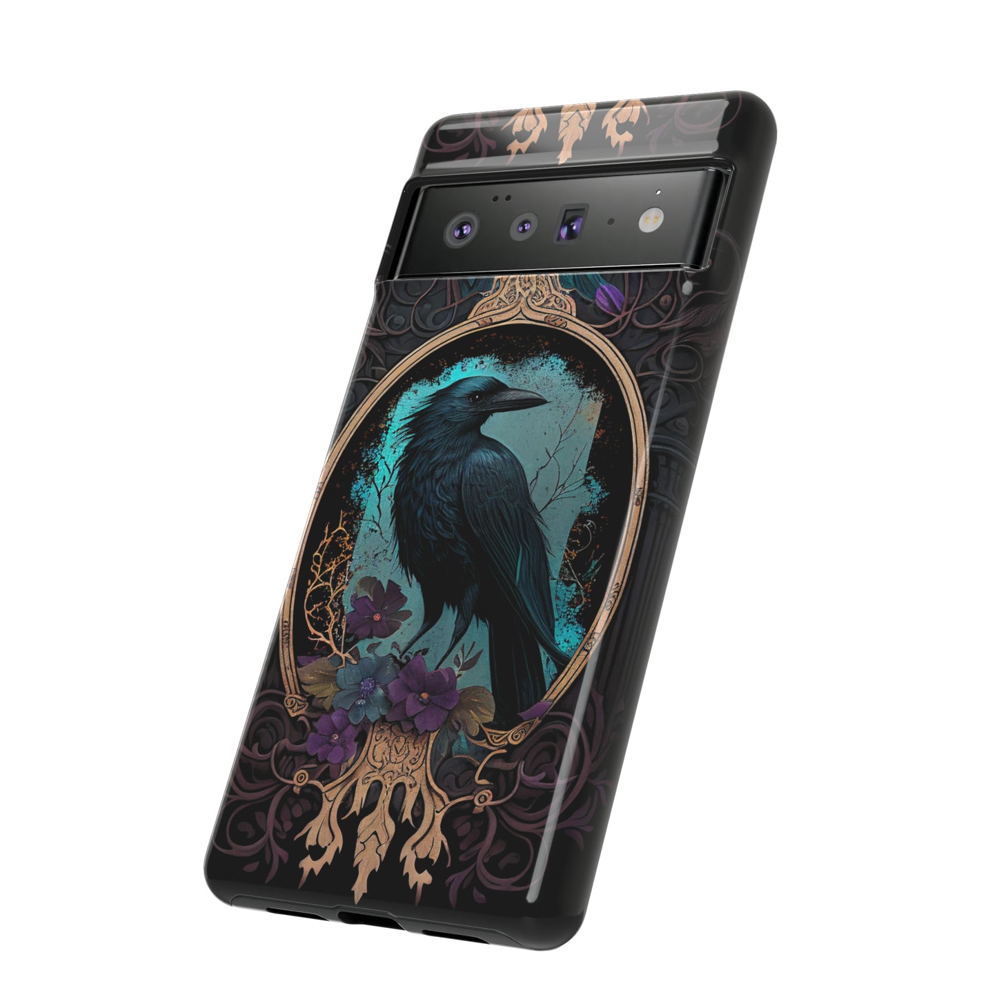 Blue Goth Raven iPhone Samsung and Google Pixel Phone cases!