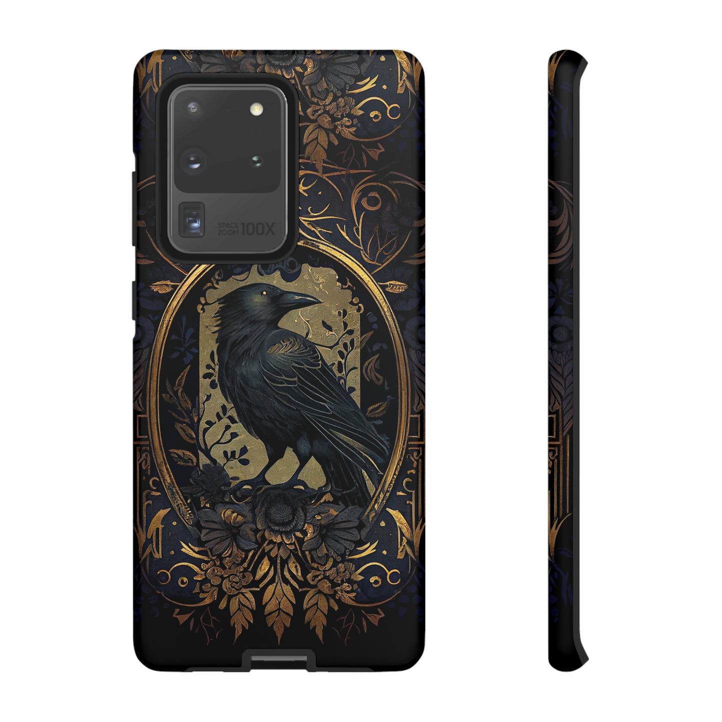 Golden Raven Guardian Phone Case | Elegant Gothic Style 2-layer Tough Phone Cases