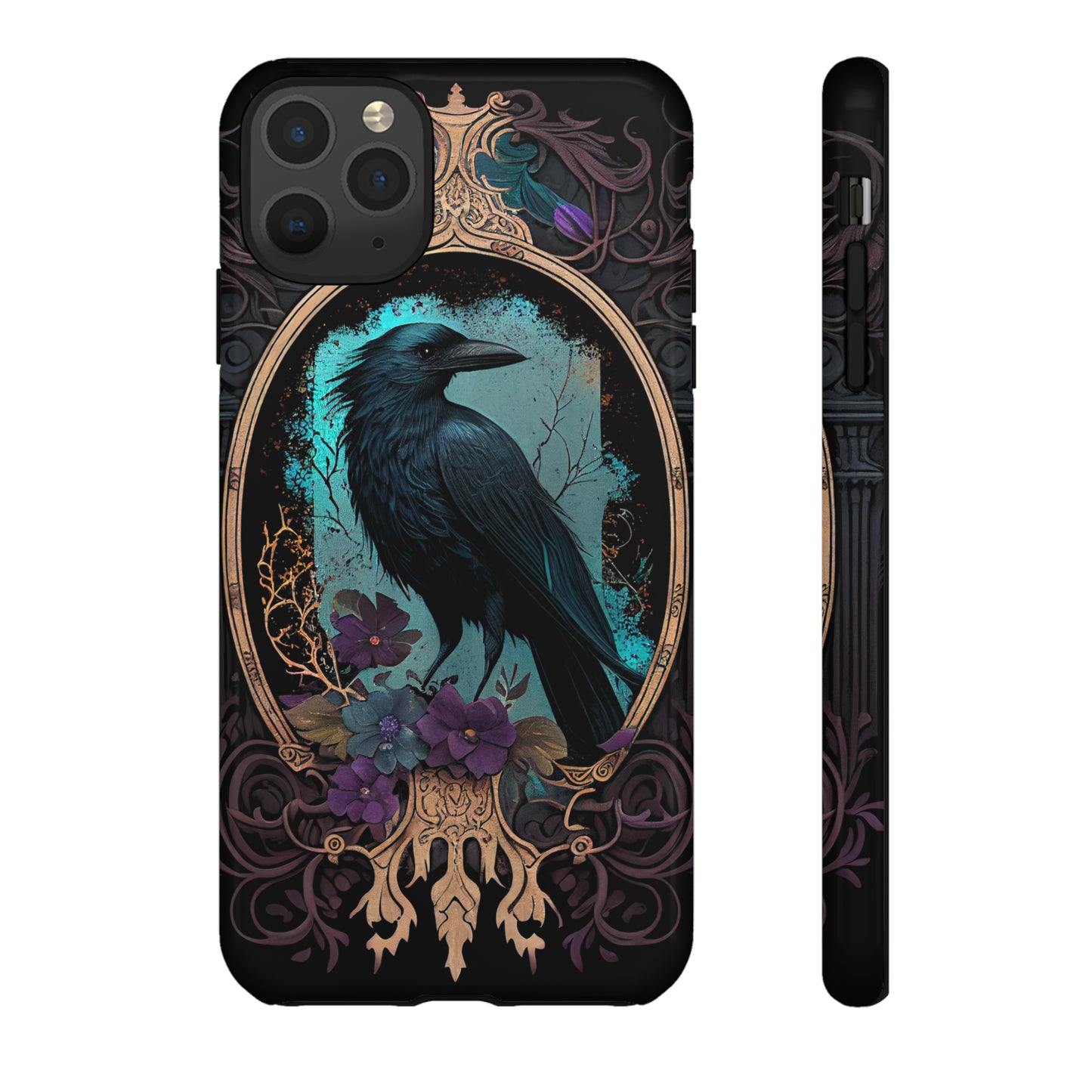 Blue Goth Raven iPhone Samsung and Google Pixel Phone cases!