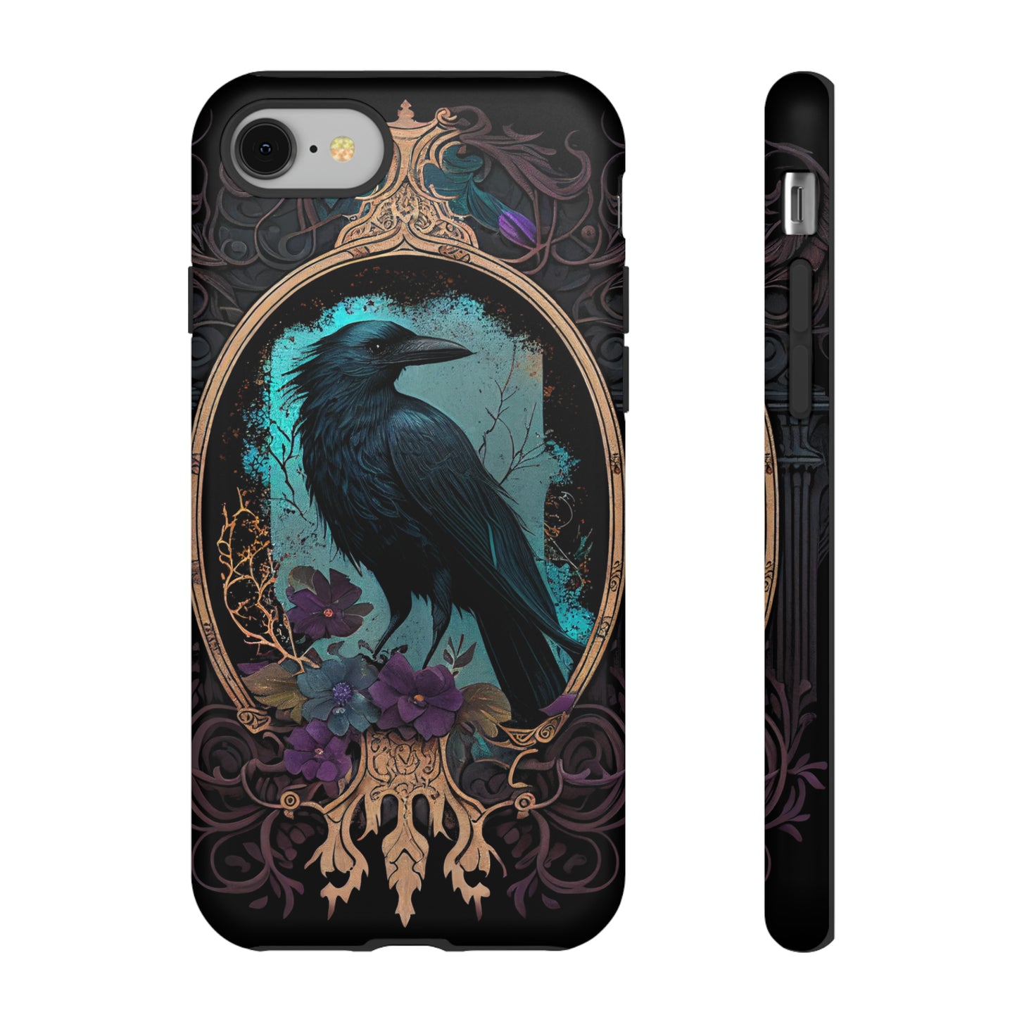 Blue Goth Raven iPhone Samsung and Google Pixel Phone cases!