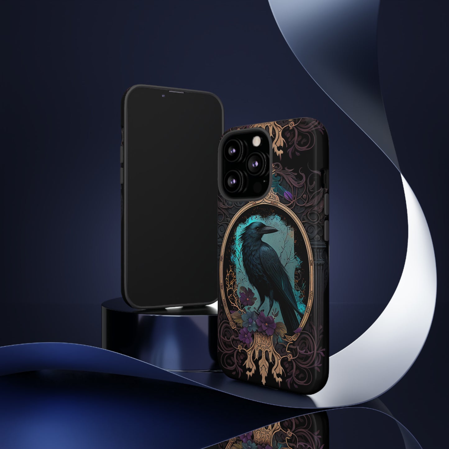 Blue Goth Raven iPhone Samsung and Google Pixel Phone cases!