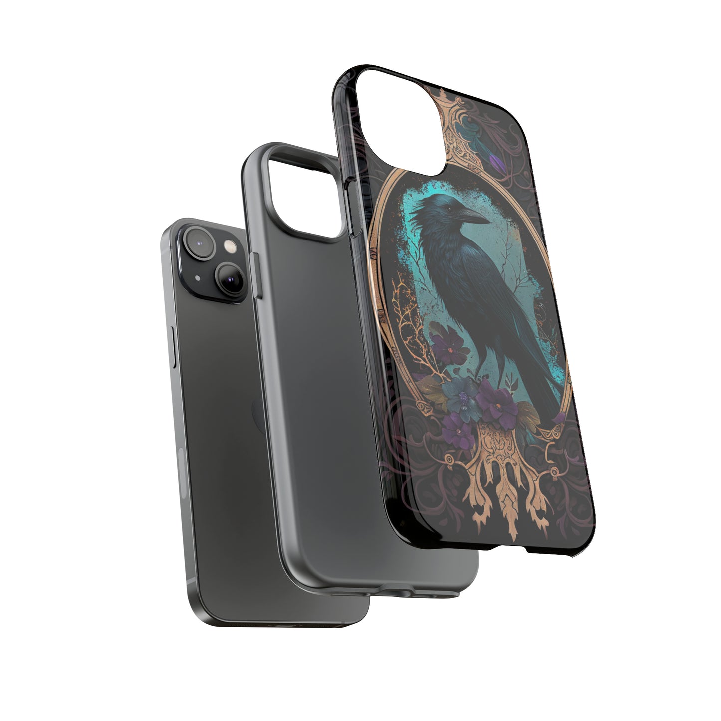 Blue Goth Raven iPhone Samsung and Google Pixel Phone cases!