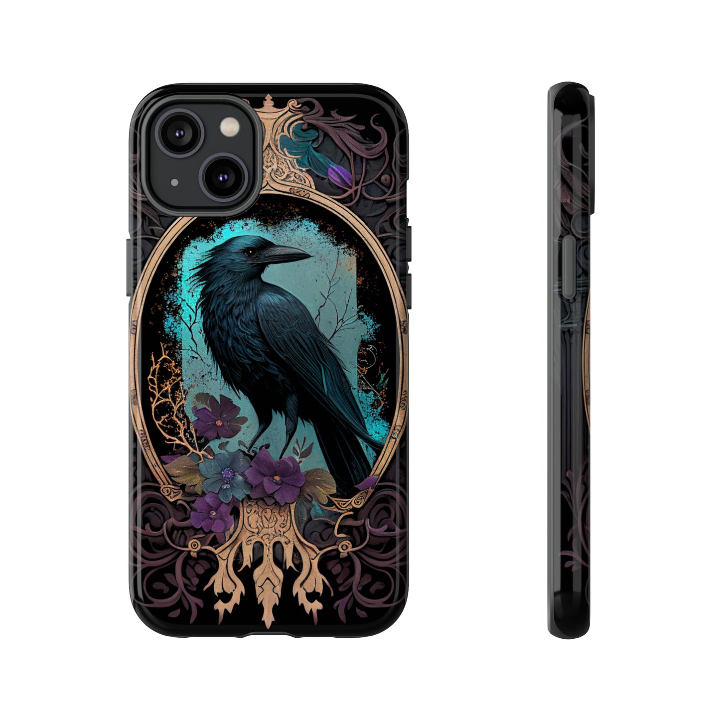 Blue Goth Raven iPhone Samsung and Google Pixel Phone cases!