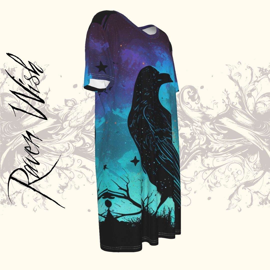 Galaxy Raven Spirit Dress Cotton Tshirt Style