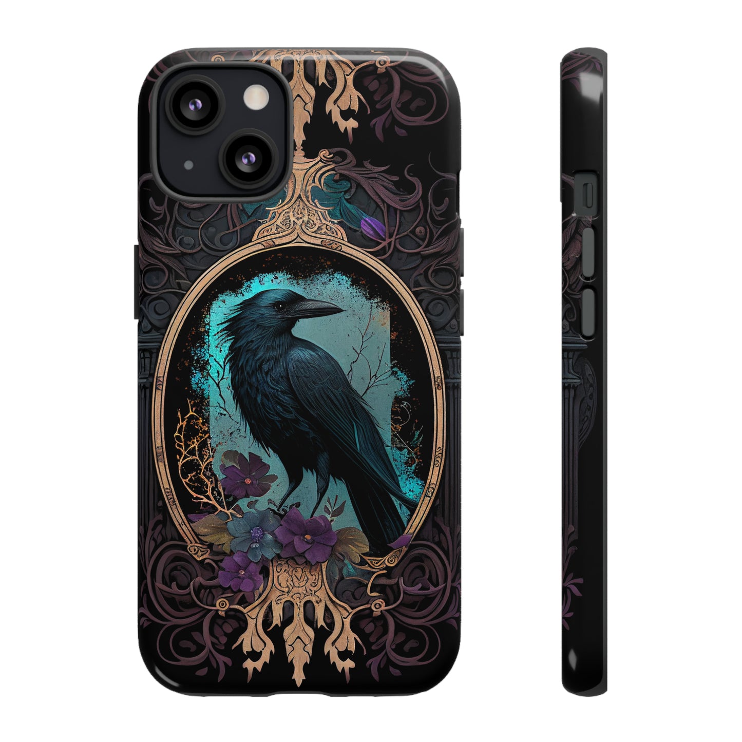 Blue Goth Raven iPhone Samsung and Google Pixel Phone cases!