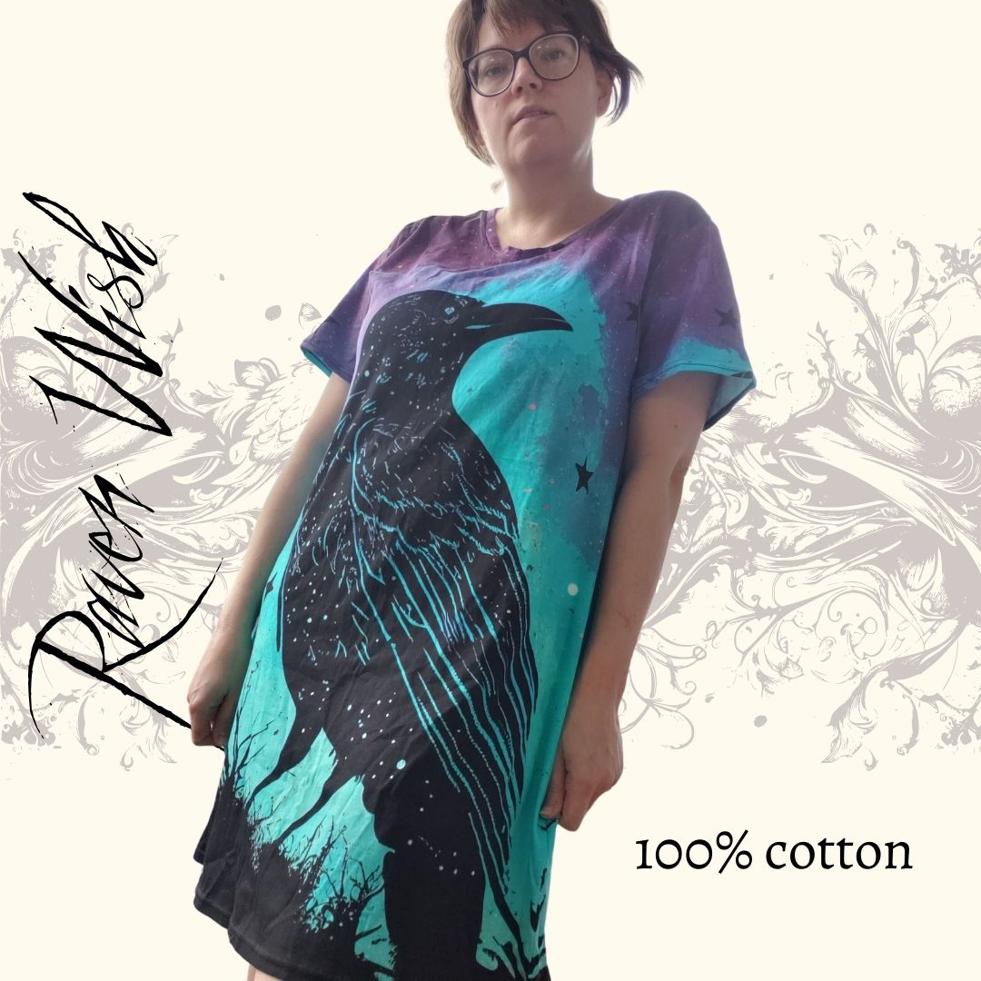 Galaxy Raven Spirit Dress Cotton Tshirt Style