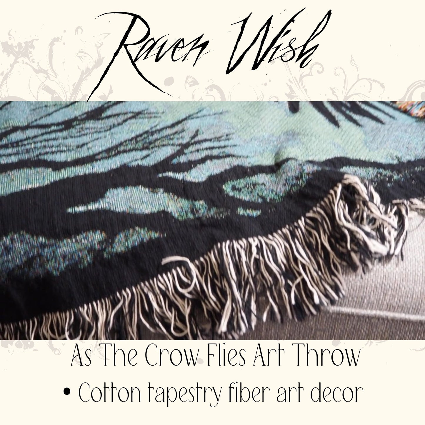 As the Crow Flies Cotton Tapestry Art Blanket