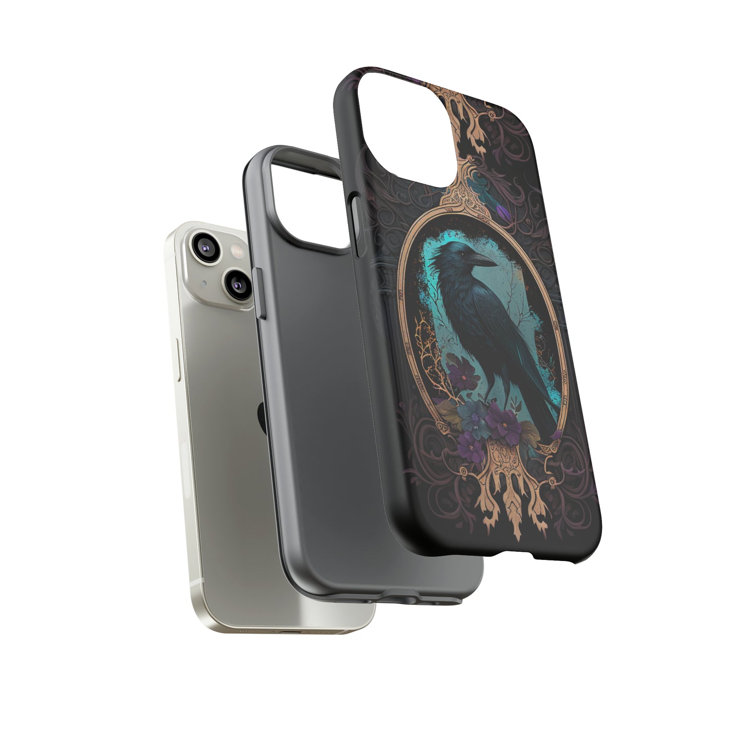 Blue Goth Raven iPhone Samsung and Google Pixel Phone cases!