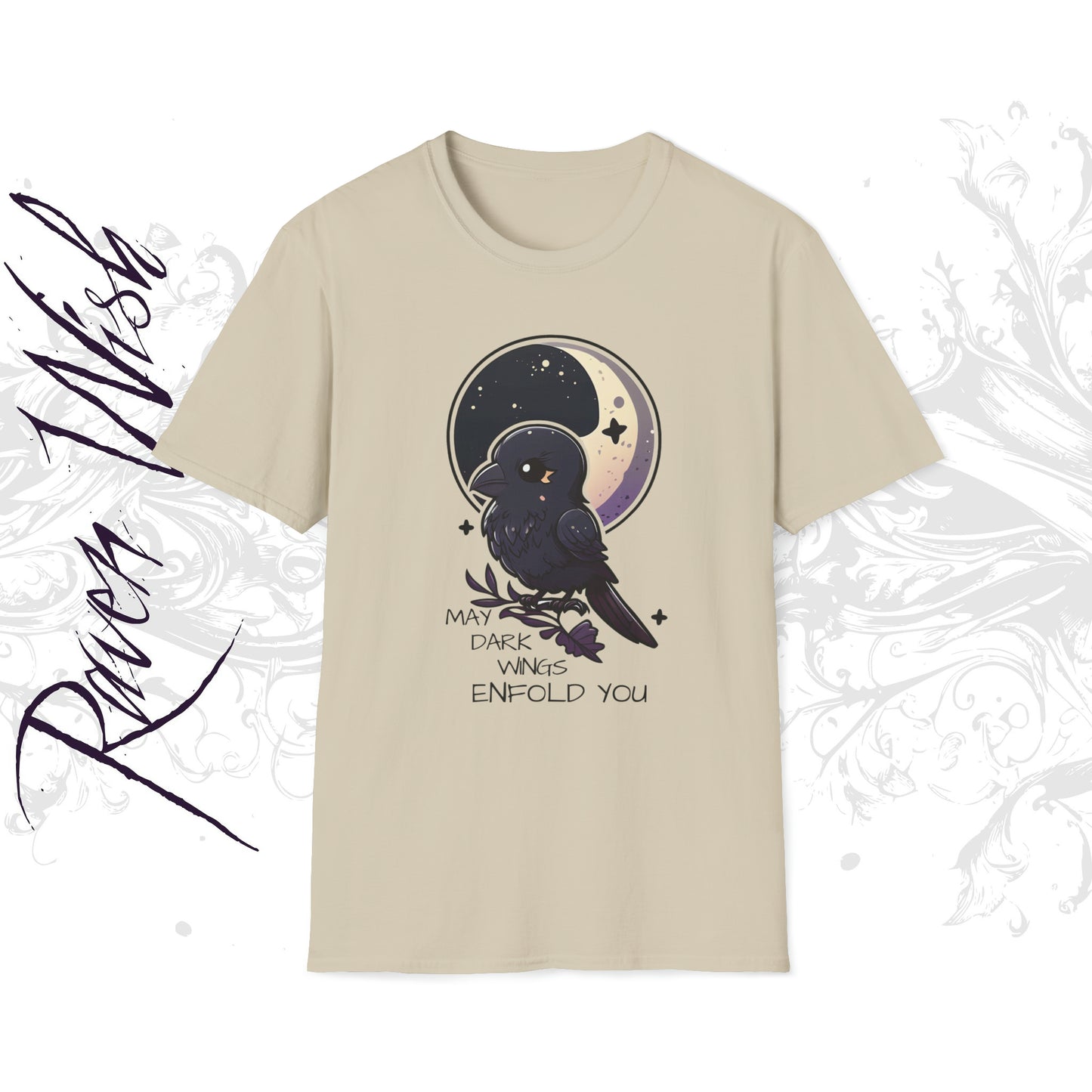 Raven Blessing Tshirt Empath Protection Shirt Crowcore Witchcore Odin Edgar Allan Poe Cute Chibi Kawaii Goth Witchy Clothes Yamikawaii Alt Clothing