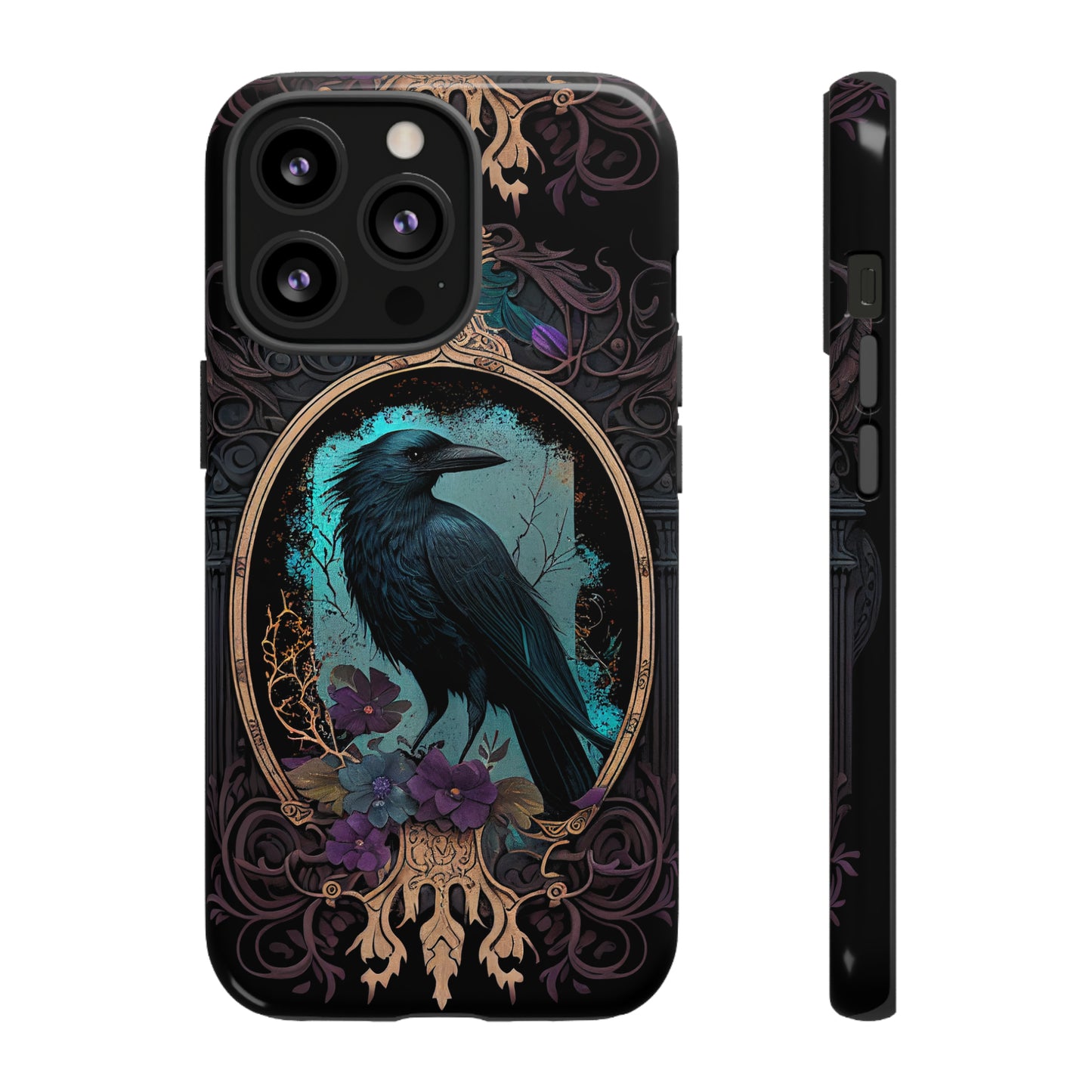 Blue Goth Raven iPhone Samsung and Google Pixel Phone cases!