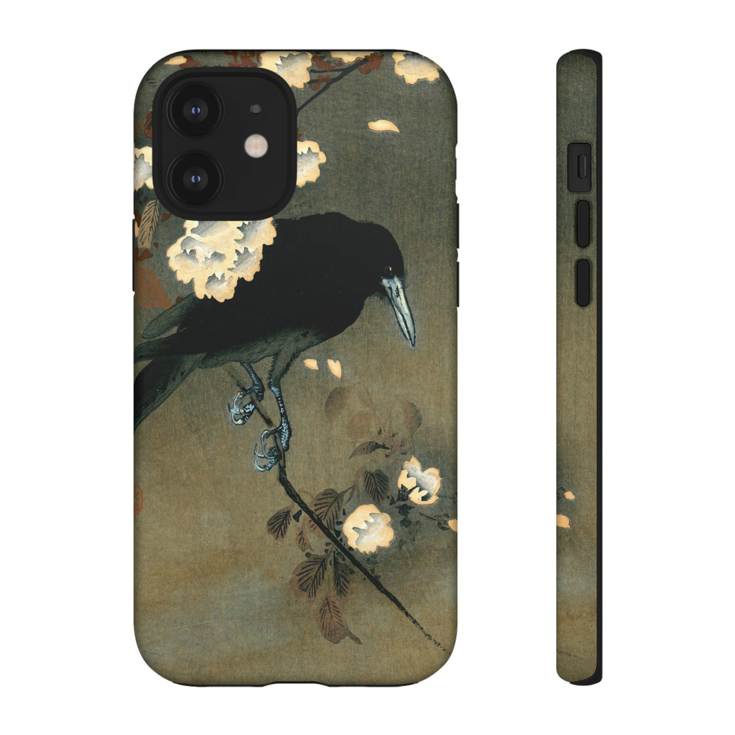 Crow and Cherry Blossoms Cell Case | Vintage Ukiyoe Raven Print by Ohara Koson