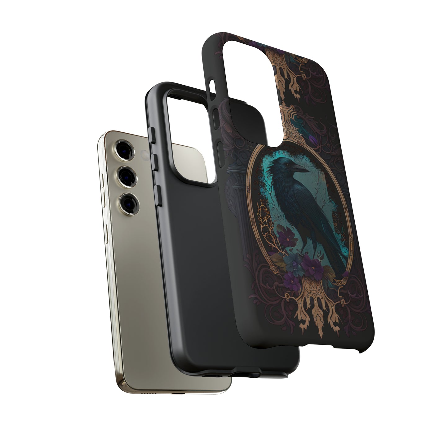 Blue Goth Raven iPhone Samsung and Google Pixel Phone cases!