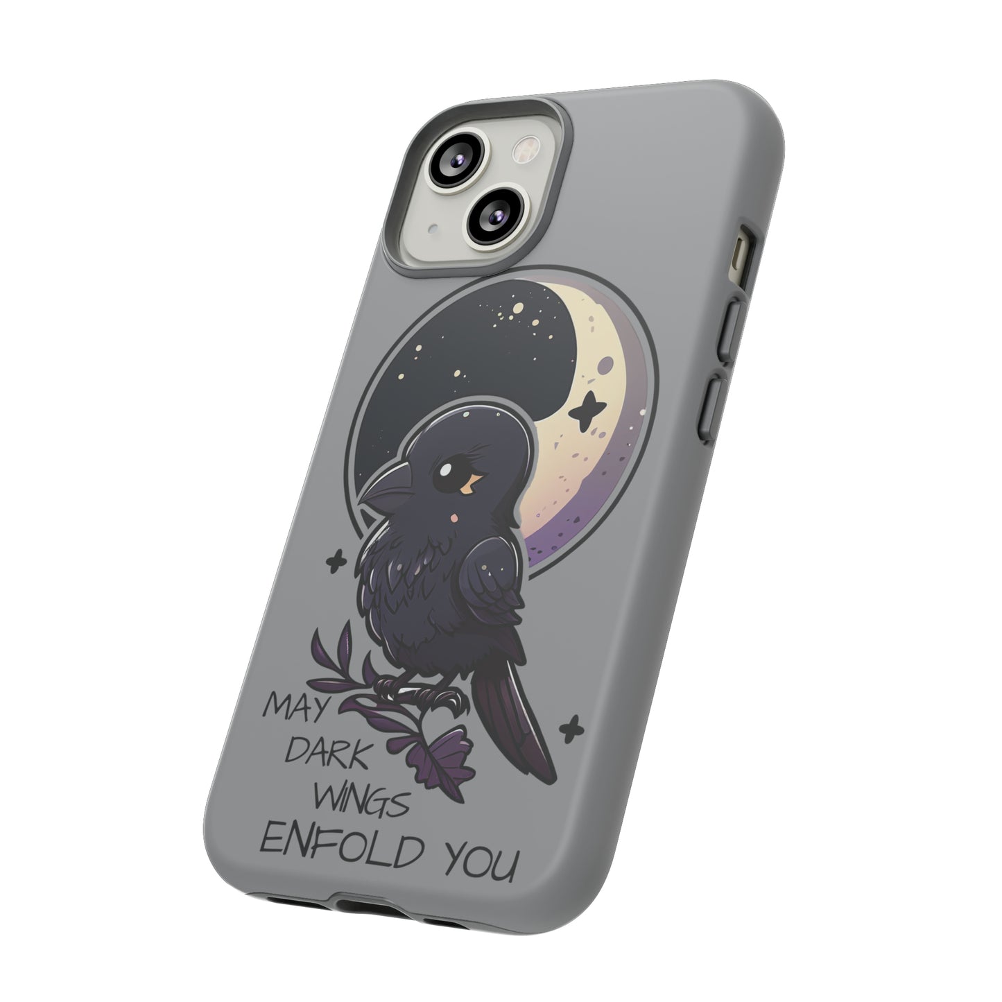 Raven Blessing Tough Phone Case Empath Protection Crowcore Witchcore Odin Edgar Allan Poe Cute Chibi Kawaii Goth Witchy Accessories Yamikawaii Cell Cover