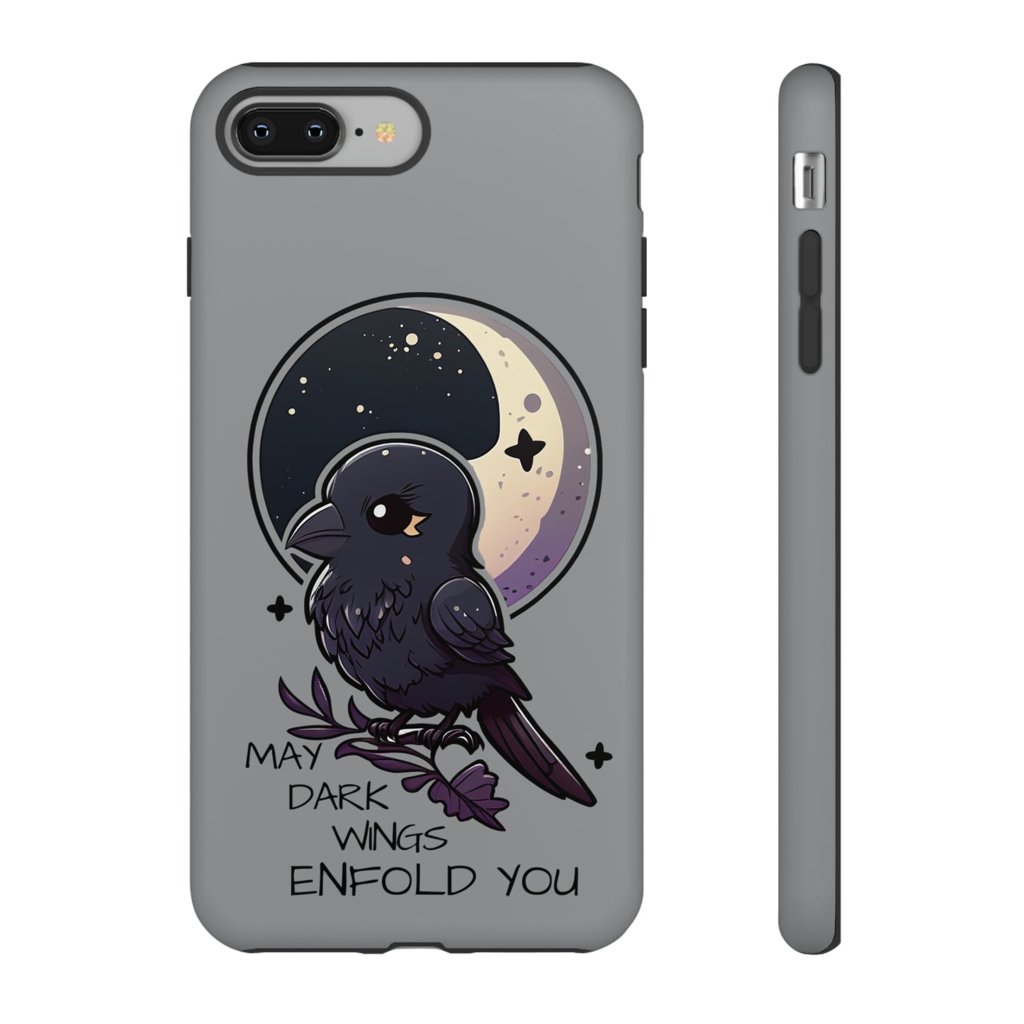 Raven Blessing Tough Phone Case Empath Protection Crowcore Witchcore Odin Edgar Allan Poe Cute Chibi Kawaii Goth Witchy Accessories Yamikawaii Cell Cover