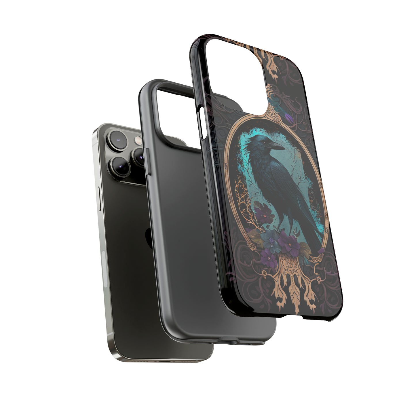 Blue Goth Raven iPhone Samsung and Google Pixel Phone cases!