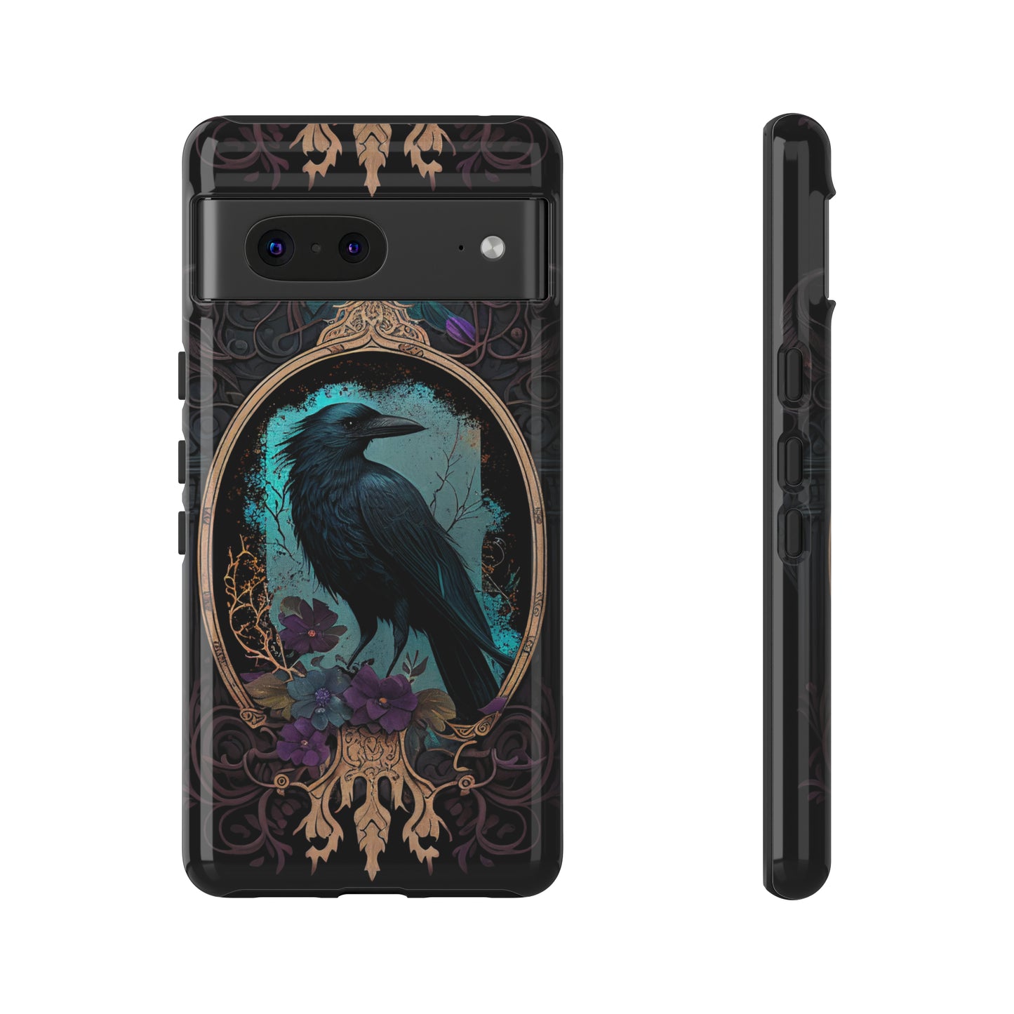 Blue Goth Raven iPhone Samsung and Google Pixel Phone cases!