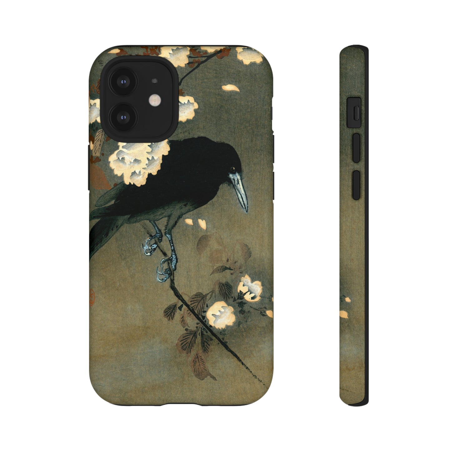 Crow and Cherry Blossoms Cell Case | Vintage Ukiyoe Raven Print by Ohara Koson