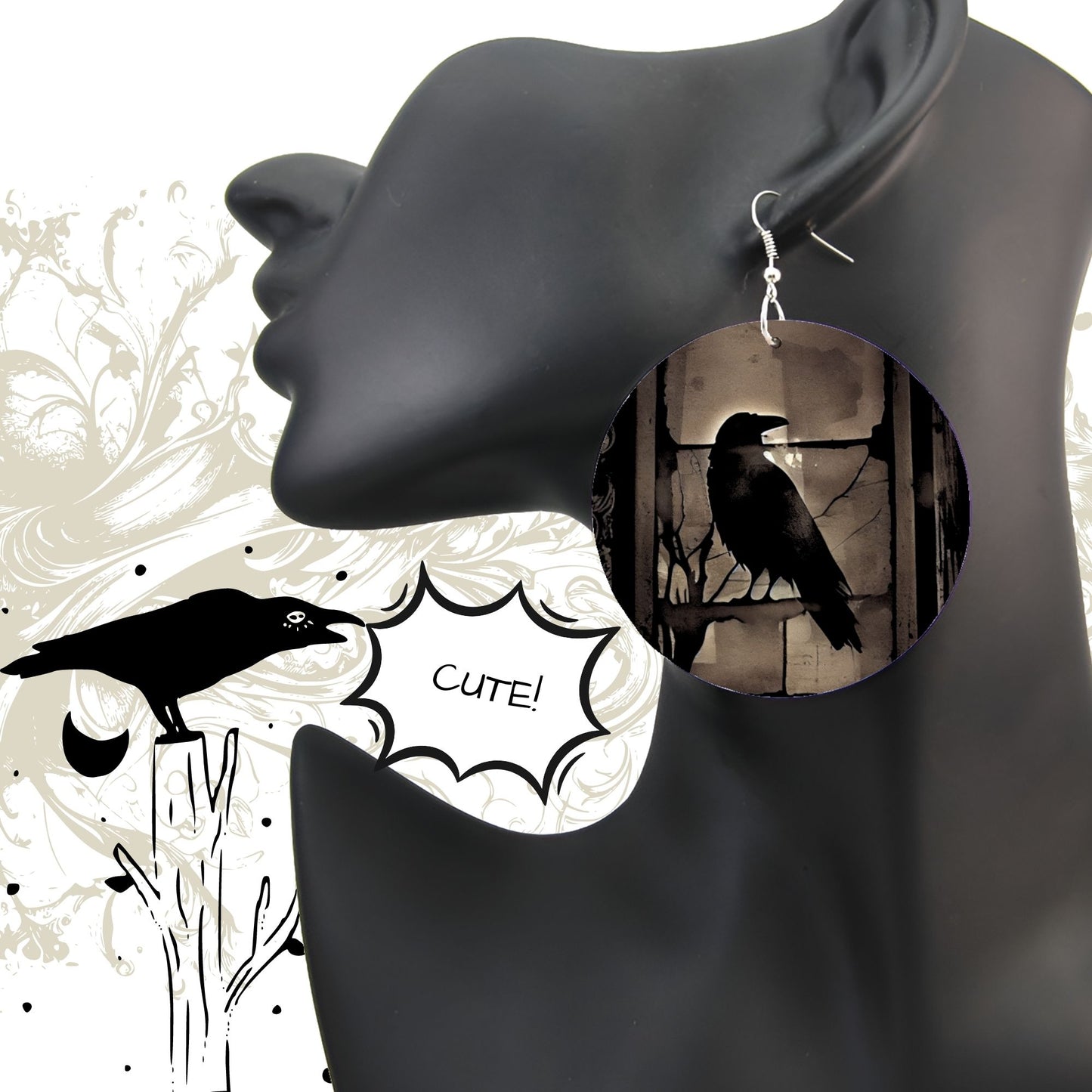 The Raven Waits Noir Style Earrings