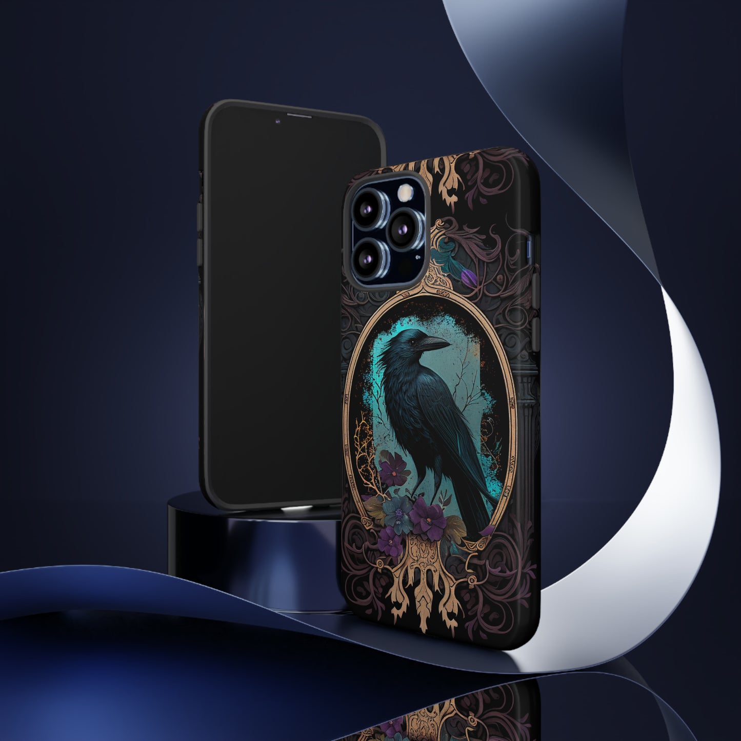 Blue Goth Raven iPhone Samsung and Google Pixel Phone cases!