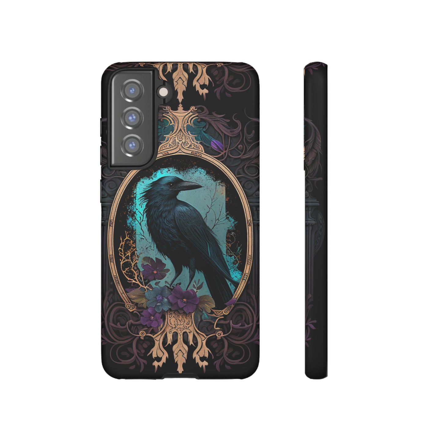 Blue Goth Raven iPhone Samsung and Google Pixel Phone cases!