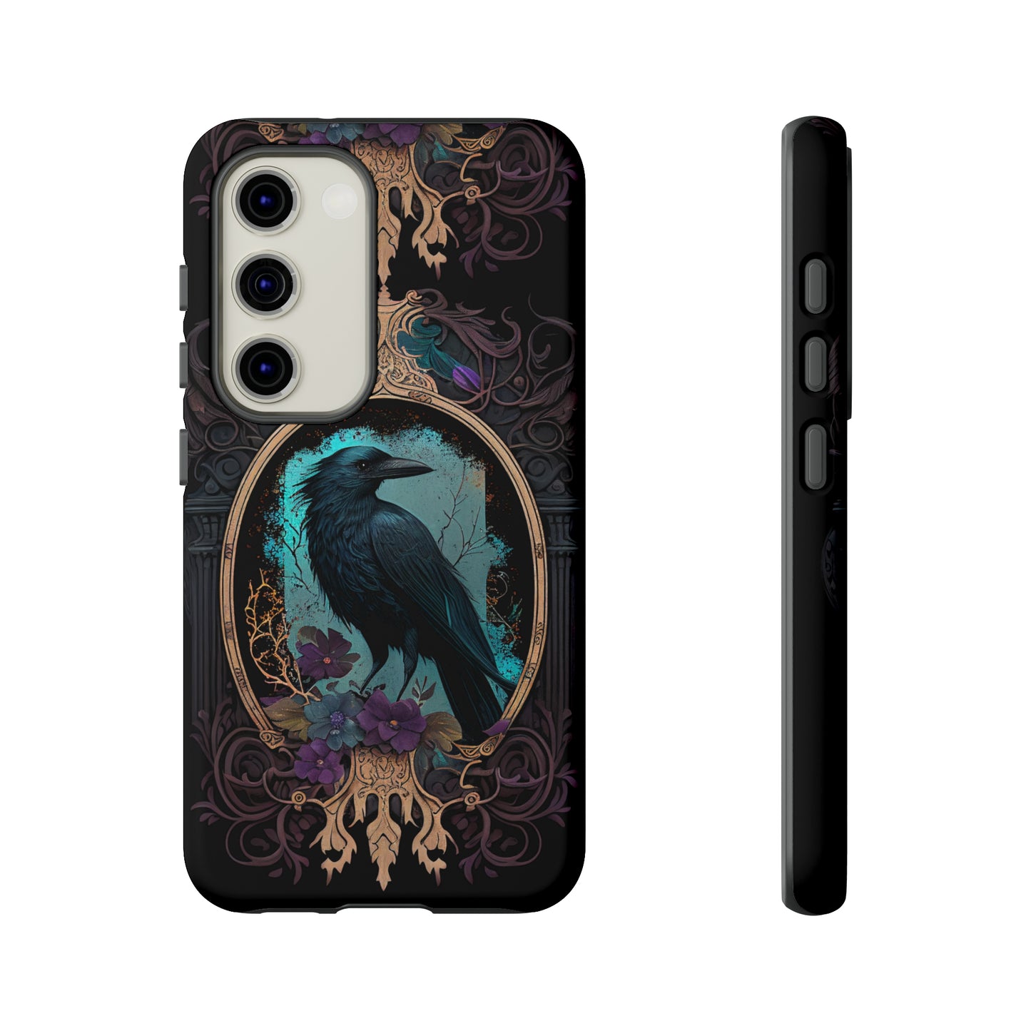 Blue Goth Raven iPhone Samsung and Google Pixel Phone cases!