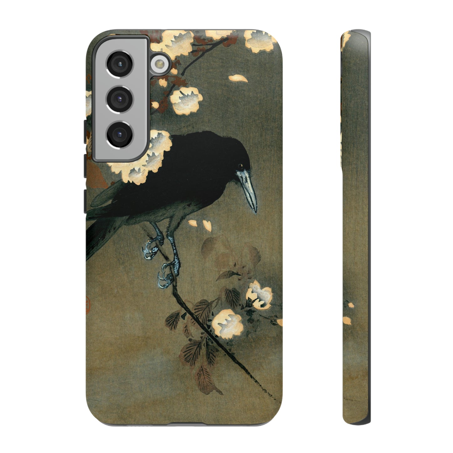 Crow and Cherry Blossoms Cell Case | Vintage Ukiyoe Raven Print by Ohara Koson