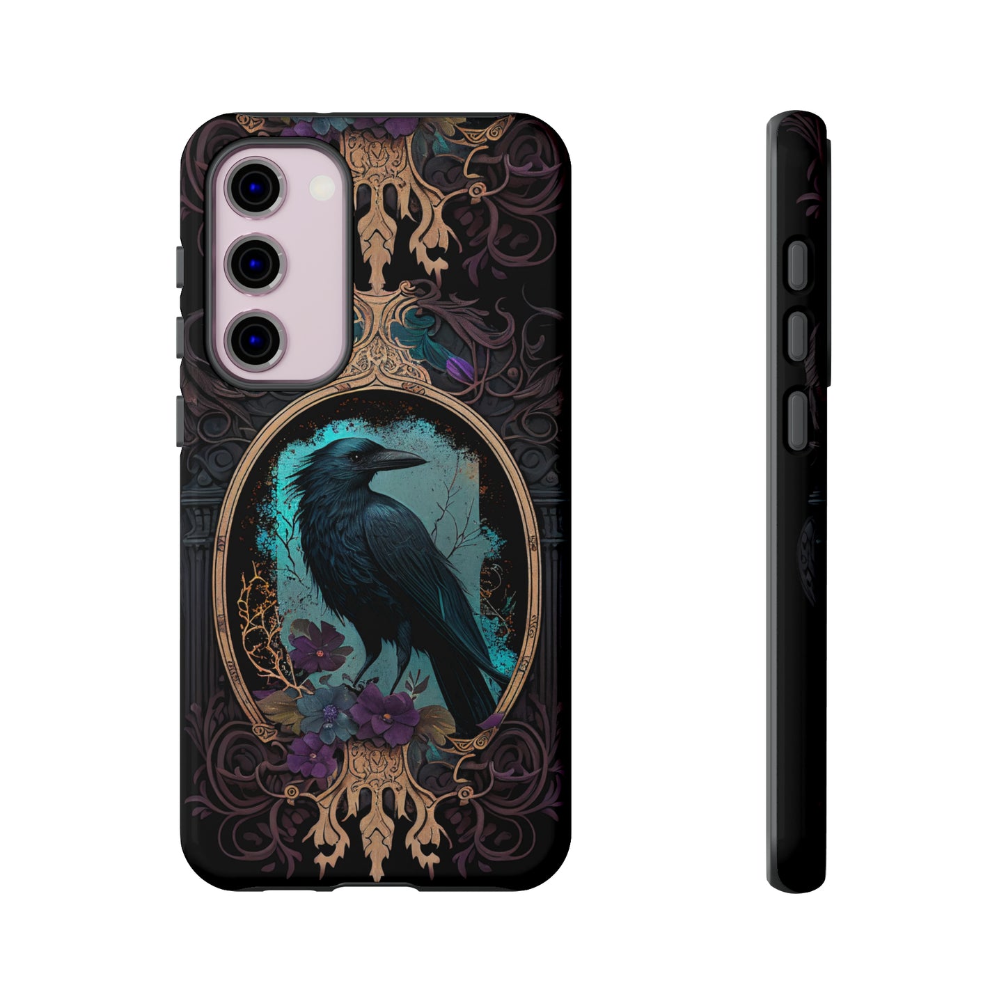 Blue Goth Raven iPhone Samsung and Google Pixel Phone cases!