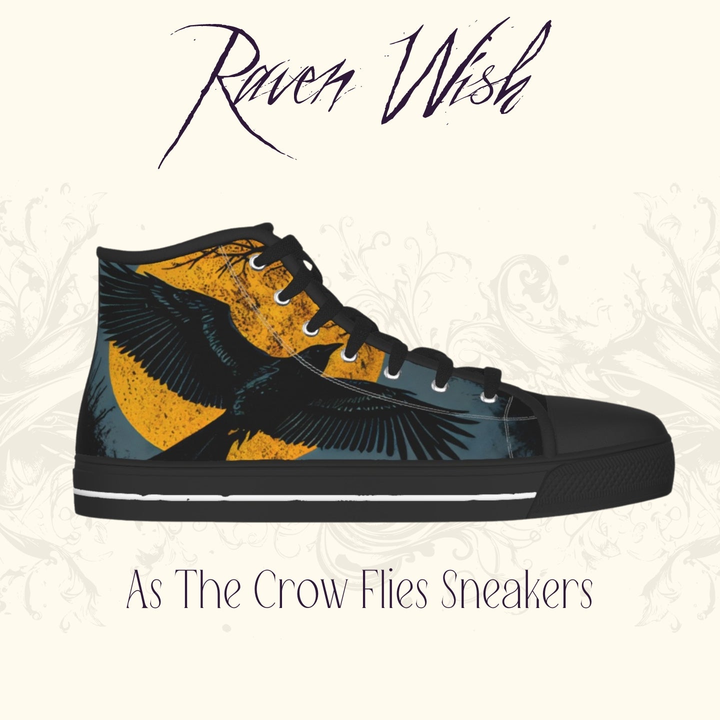 As The Crow Flies Shoes Nonbinary Size High Top Sneakers