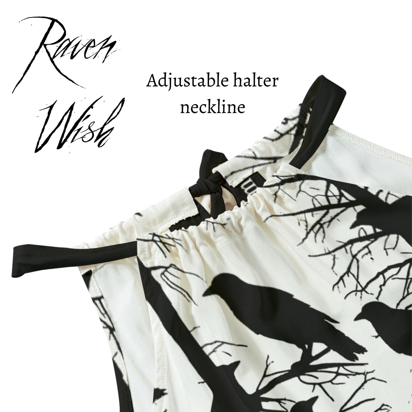 Murder Tree Dress | Crow Sundress in natural rayon