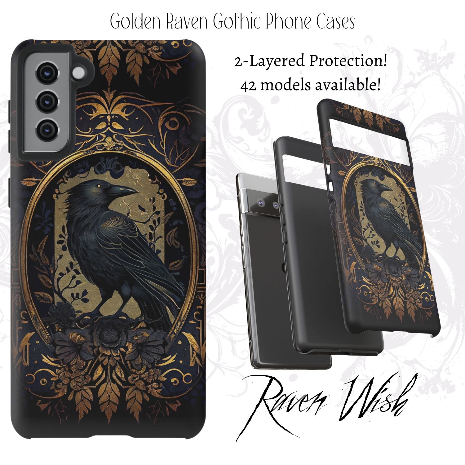 The most beautiful raven stuff for sale, phone cases with ravens on them, crow cell phone covers online at RavenWish.com