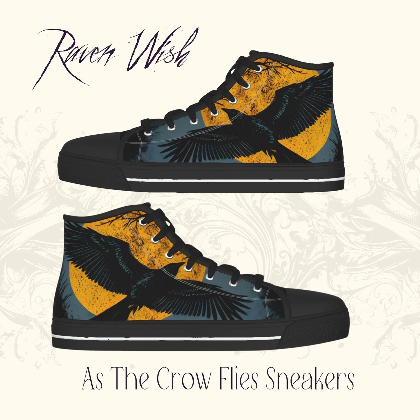 As The Crow Flies Shoes Nonbinary Size High Top Sneakers