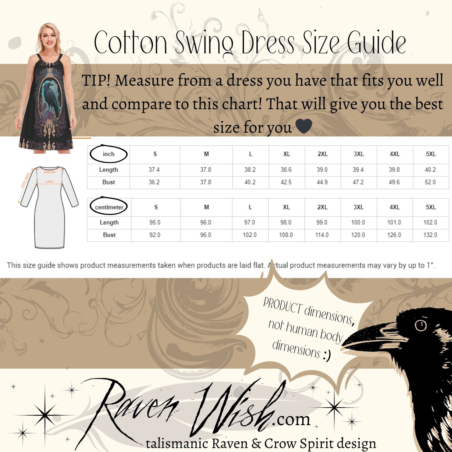 Blue Gothic Raven Dress Cotton Cami Nightie/Sundress