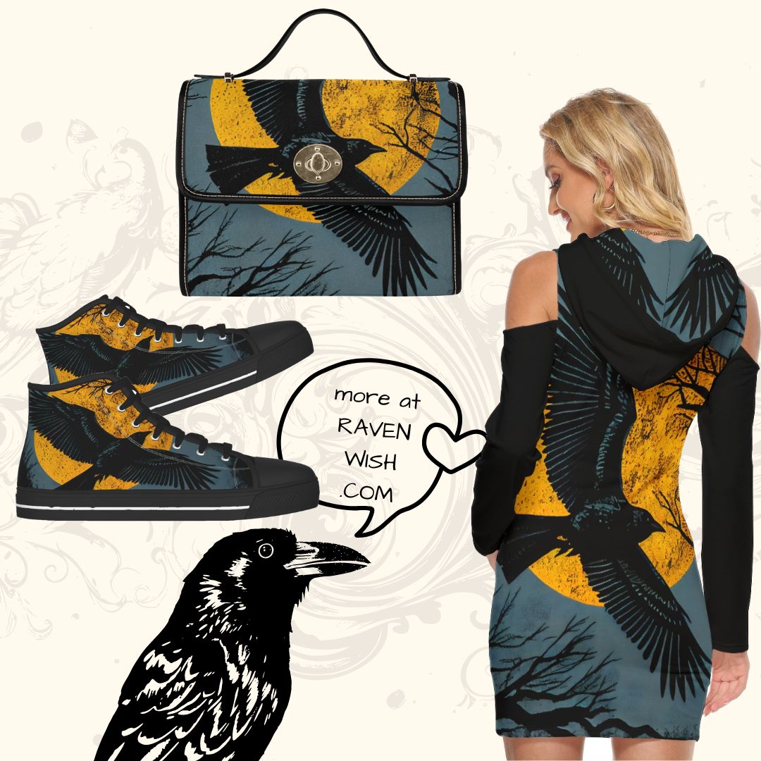 As The Crow Flies Satchel Purse Witchy Grunge Canvas Small Crossbody Bag Witch Core Odin Spirit Companion Poe Raven Satchel Empath Protection Goth Emo