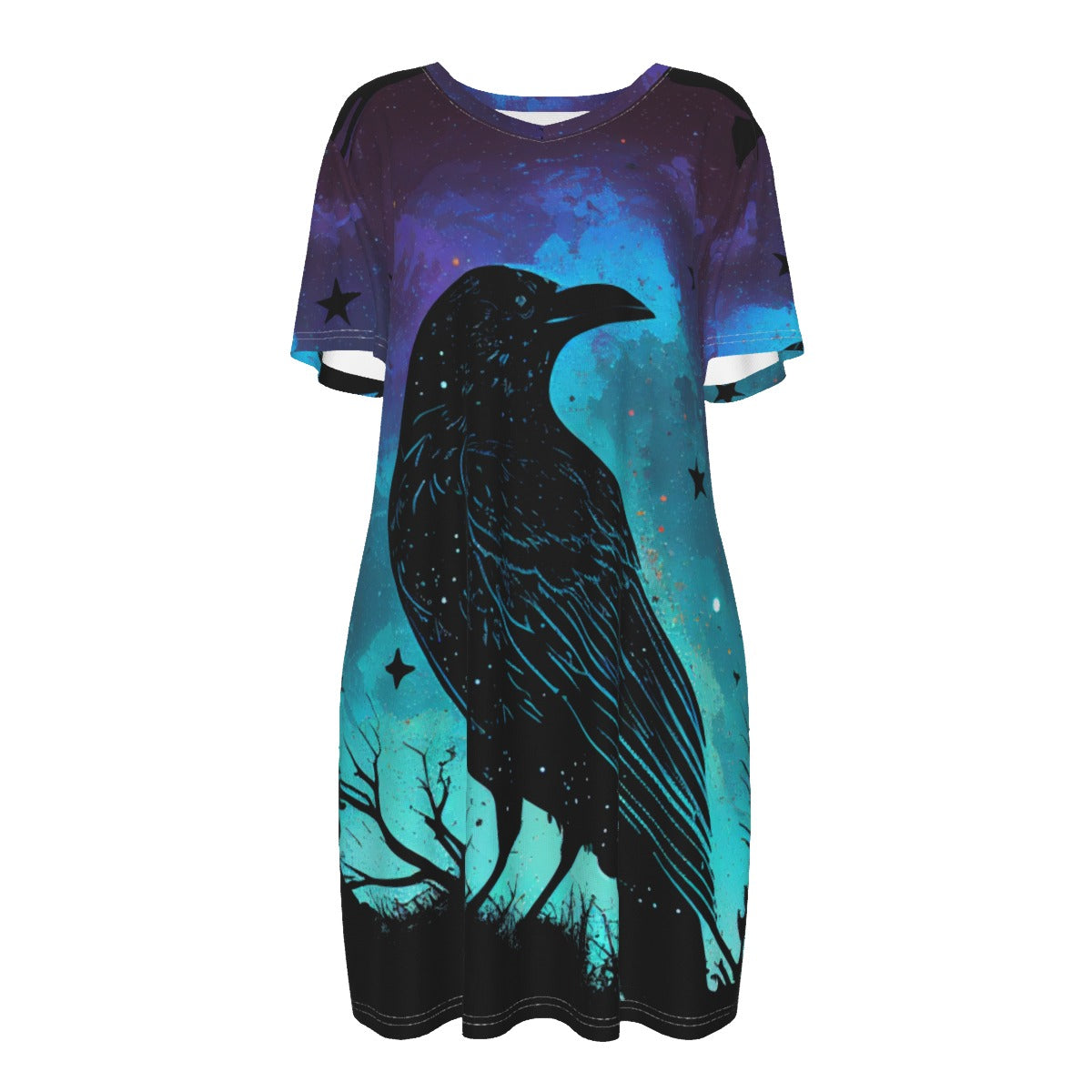 Galaxy Raven Spirit Dress Cotton Tshirt Style