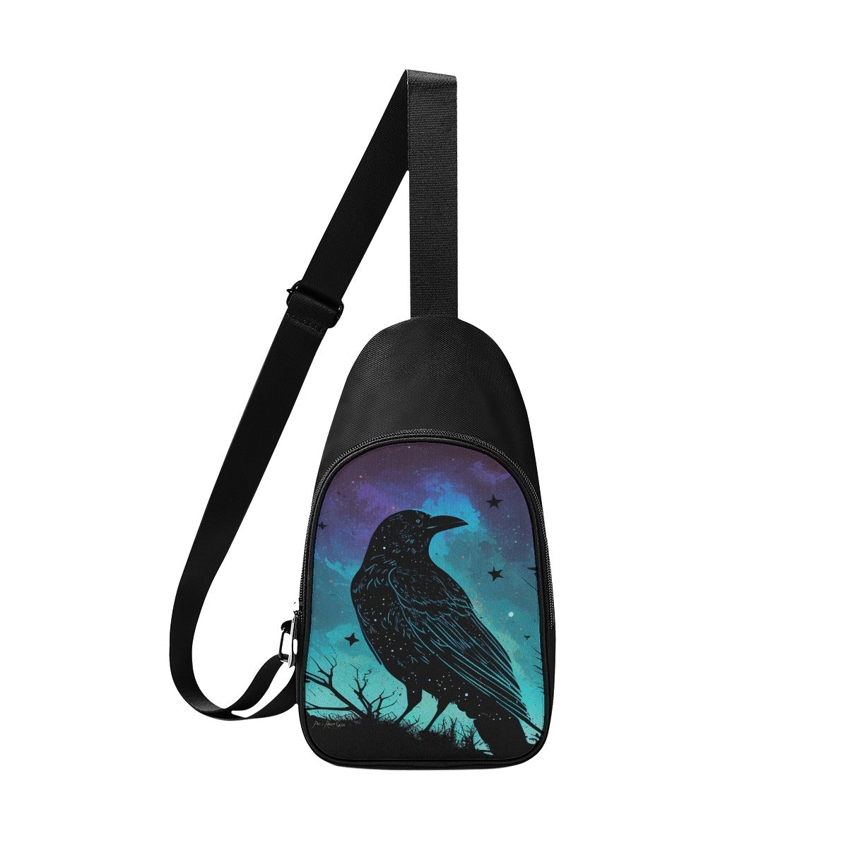 Galaxy Raven Spirit Crossbody Bag | Mythic Cosmic Crow Purse