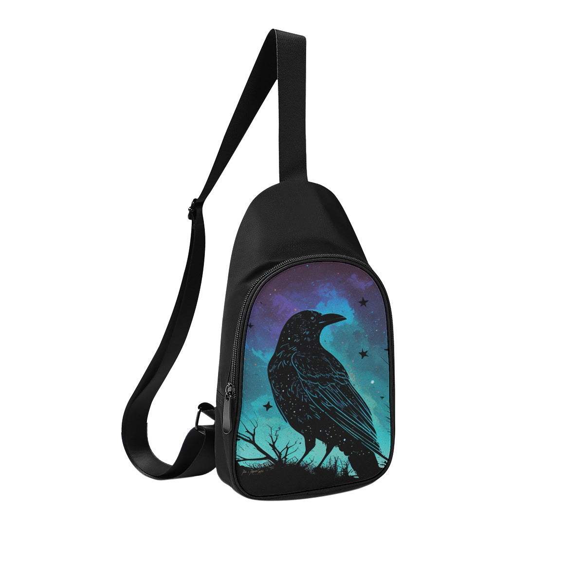 Galaxy Raven Spirit Crossbody Bag | Mythic Cosmic Crow Purse