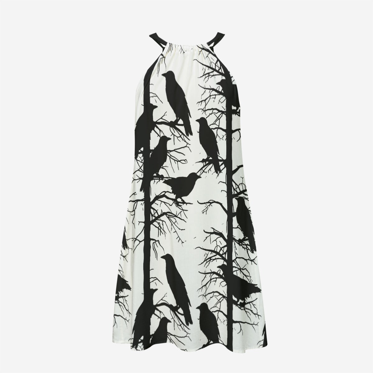 Murder Tree Dress | Crow Sundress in natural rayon