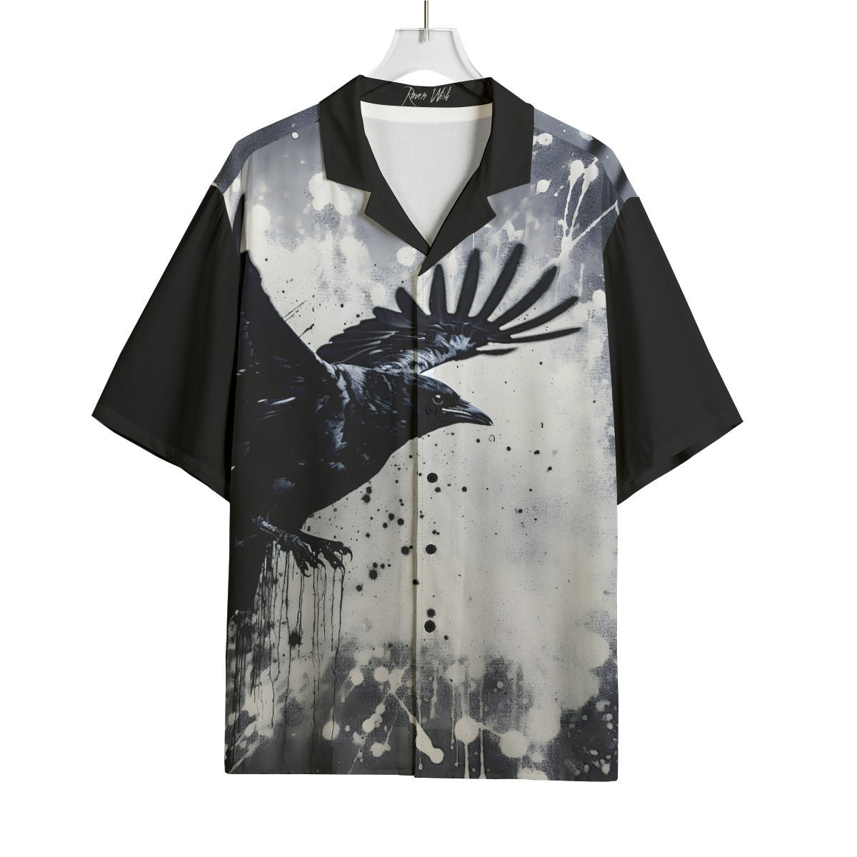 Raven's Grit Bowling Shirt | Modern Gothic Crow Spirit Design grungy urban streetwear rayon Hawaiian